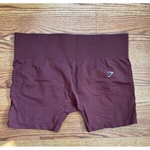 Gymshark Women's High-Waisted Everyday Seamless Shorts Maroon Size XXL